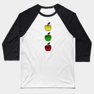 Multicolored apples / Colored Apples / Red Apple + Yellow Apple + Green Apple Baseball T-Shirt